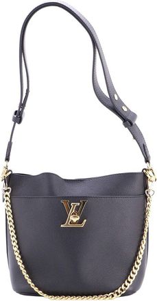 Louis Vuitton Black Leather Lock And Walk (Authentic Pre-Loved)