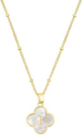 Adornia Mother-of-Pearl Clover Initial Pendant Necklace in White-I at Nordstrom Rack