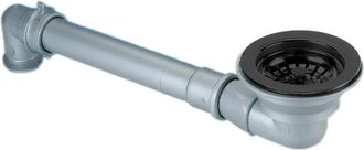 Lira Desag&uuml;e De Fregadero Sin Rebosadero, Di&aacute;metro 114,3 Mm, Hierro Negro Satinado Pvd