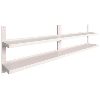 vidaXL Estanter&iacute;as Flotantes 2 Niveles 2 Uds Acero Inoxidable 300x30cm Vidaxl