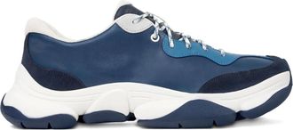 Camper Karst 2 leather panelled lace-up sneakers - men - Smooth Leather/Recycled Polyester/Cork - 43 - Blue