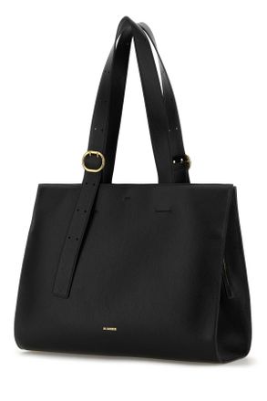 Jil Sander Womens Black Leather Shopping Bag Borse A Mano