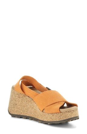 FLY London Dony Platform Wedge Sandal in Orange at Nordstrom, Size 10-10.5Us