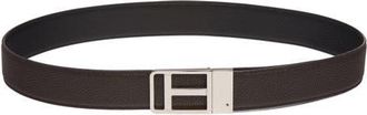 Tom Ford Framed T Buckle Reversible Soft Grain Leather Belt in Brown/Black at Nordstrom, Size 100 Eu