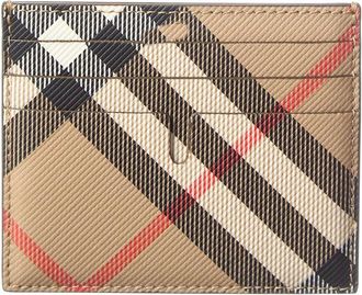 Burberry Check E-Canvas & Leather Card Case