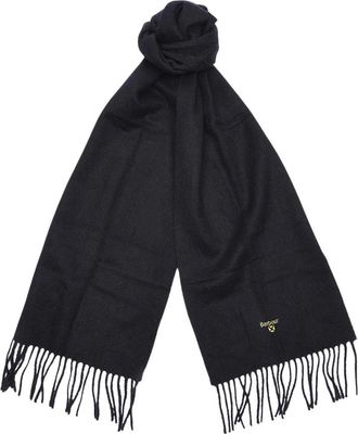 Barbour Plain Lambswool Scarf - unisex - Accessoires - Zwart - Maat: ONE Size Wol