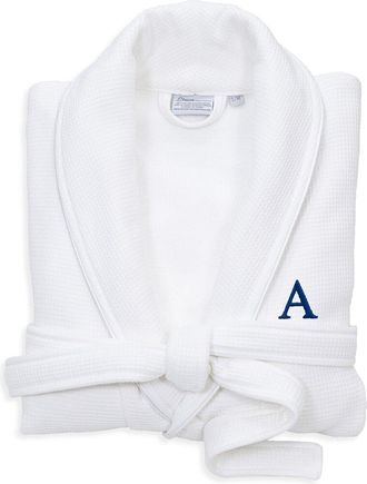 Linum Home Textiles Monogrammed Waffle Large/X-Large Terry Bathrobe, (A-Z)