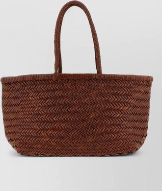 Dragon Diffusion bamboo triple jump big leather beach bag