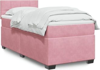 vidaXL Cama Box Spring Con Colch&oacute;n Terciopelo Rosa 90x190 Cm Vidaxl