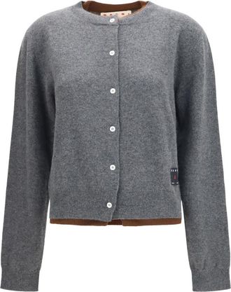 Marni Grey Logo Round Neck Sweater