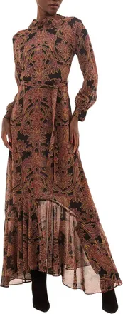 Misa Jill Maxi Dress In Studded Flora Chiffon