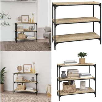 vidaXL Libreria Rovere Sonoma 80x33x70,5cm Legno Multistrato e Acciaio - Scaffale in acciaio - Libreria industriale