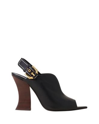 Lanvin Buckle Arch Heeled Leather Mules in Black at Nordstrom, Size 36 Eu