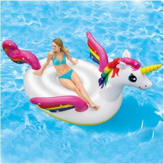 Trade Shop Trade Shop - Unicornio Inflable Isla Gigante Isla De Materia De Material 287 X 193 X 165 Cm