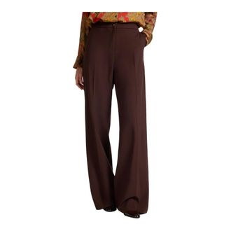 Elena Miro Pantalones de corte cigarrillo en Punto Milano - Trousers - Mujer - Marr&oacute;n - 3XL