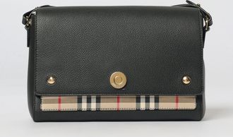 Burberry Borsa a tracolla Note in pelle e tela check Burberry