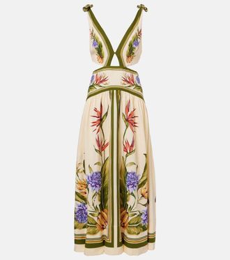 Farm Rio Vestido largo floral con aberturas