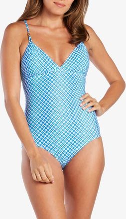 Helen Jon Lattice Back One-Piece in Ombre Geo at Nordstrom, Size X-Large