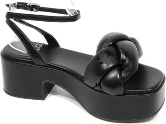 Jeffrey Campbell Gevlochten Zwarte Sandalen - Dames - Sandalen met hakken - Zwart - 40 EU - Schoenen
