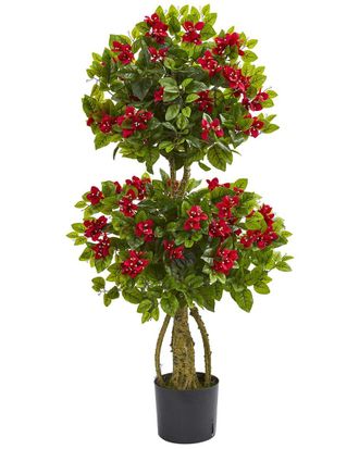 Nearly Natural 4Ft Double Bougainvillea Artificial Topiary Tree