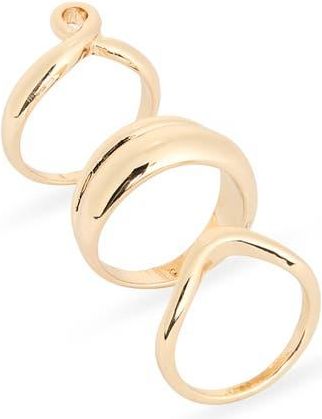 Nordstrom Rack Set of 3 Curve Rings in Gold at Nordstrom Rack, Size Medium/large