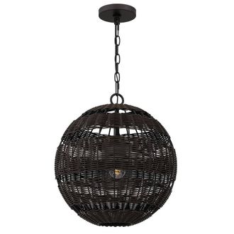 Netlighting Quoizel Lindendale Spherical Pendant Western Bronze IP44 1x E27 in Brown