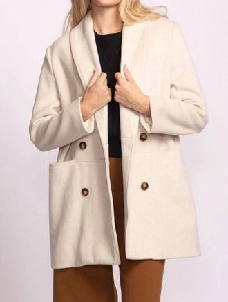 Pink Martini Adelaide Long-Sleeve Coat In Off White