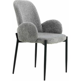 Home Heavenly Home Heavenly - Pack 2 Sillas Comedor De Dise&ntilde;o Cheryl, Tapizadas Tejido Borreguito Y Patas Metal Negro. Color: Gris