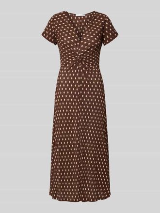 Mango Midikleid mit Knotendetail Modell POMI in Dunkelbraun, Gr&ouml;&szlig;e XS