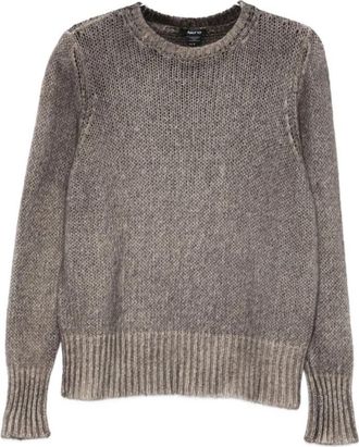 Avant Toi Bruine Geribbelde Trui Lange Mouwen - Dames - Ronde hals truien - Bruin - 2XS - Truien & Vesten