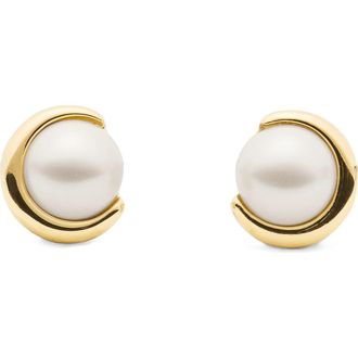 Kate Spade New York faux pearl stud earrings in Cream/Gold at Nordstrom