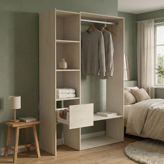 Demeyere Guardarropa Grande - Armario Dormitorio Roble Marr&oacute;n 119x183h Cm