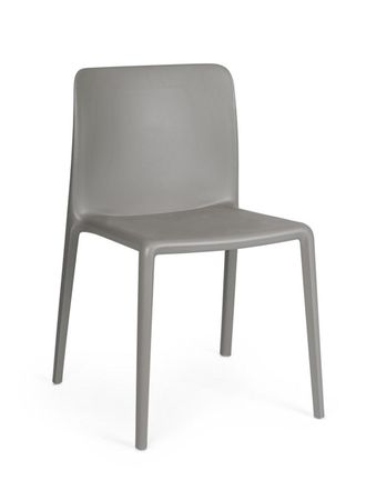 BIZZOTTO Silla de comedor de acero gris y polipropileno
