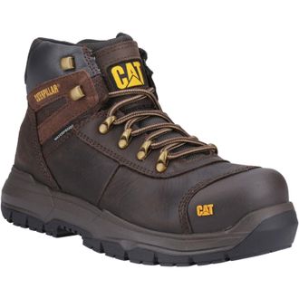 CAT Unisex Pneumatic 2.0 Leather Brown Safety Boots - Size UK 11