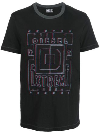 Diesel T-shirt met logoprint - Zwart