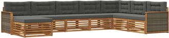 vidaXL Conjunto De Sof&aacute;s De Exterior 8 Uds. Natural Y Antracita Vidaxl