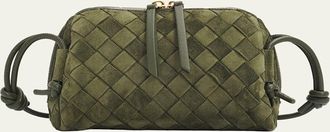 Bottega Veneta Concert Pouch Intrecciato Suede Crossbody Bag