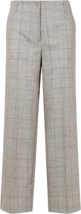 Semicouture Shelby Broeken - Dames - Wijde Broeken - Grijs - M - Wol - Broeken