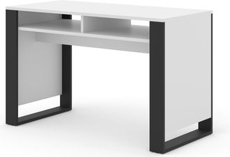 Petits Meubles Escritorio 2 compartimientos estratificado Blanco Negro mate