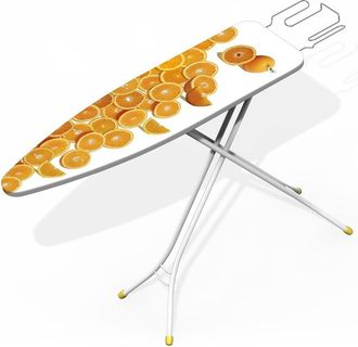 Trade Shop Trade Shop - Tabla De Planchar De Acero Ajustable 110x33 Cm Mesa Compacta Con Superficie Estampada