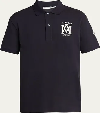 Moncler Mens Cotton Archive Logo Polo Shirt
