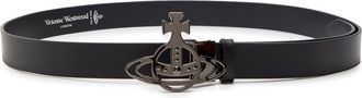Vivienne Westwood Orb Leather Belt - Black - One Size