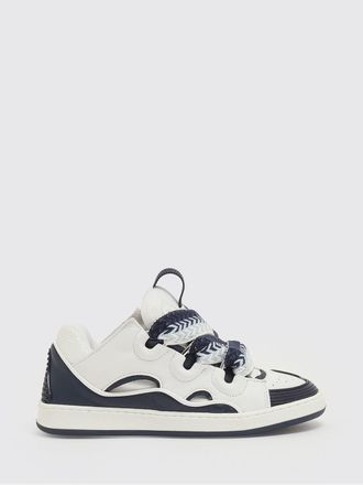 Lanvin Curb Leather and Mesh Sneakers
