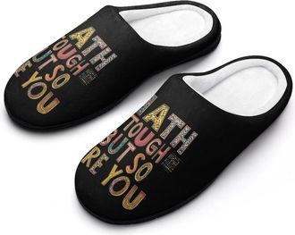Generic Funny Math Geometric Prints Slippers Men Winter Warm Cotton Anti-Slip Indoor Slip-Ons House Shoes