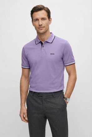 Boss Green by Hugo Boss Poloshirt BOSS GREEN Paul, Herren, Gr. XXL, bright lila521, Jersey, Obermaterial: 92% Baumwolle, 8% Elasthan, slim fit, hoch geschlossener Ausschnitt,