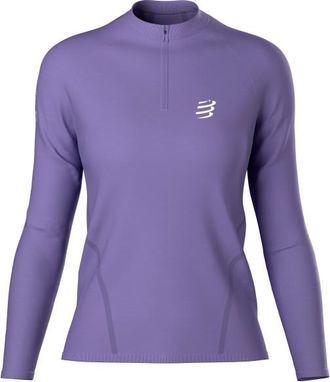 Compressport Merino Half-Zip L/S Tshirt Laufshirt f&uuml;r Damen | lila