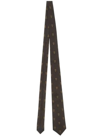 Burberry patterned-jacquard silk tie - Brown