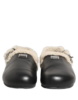 Dolce & Gabbana Faux Fur Shearling Slipper - Black