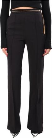 Elisabetta Franchi Pa-141-57E2-V420 Broek - Dames - Wijde Broeken - Zwart - 2XL - Polyester - Broeken