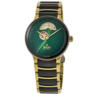 Rado Centrix Automatic Open Heart Green Dial Two-Tone Ceramic & Stainless steel Unisex Watch R30008302